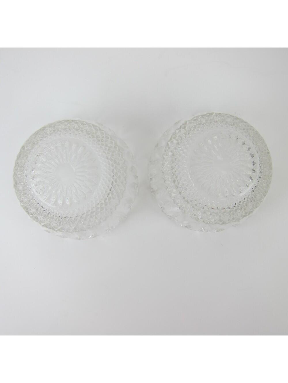 Vintage Clear Glass 2 Piece Interlocking Bowl Candy Dish Patterned Nut Snacks - Picture 4 of 16